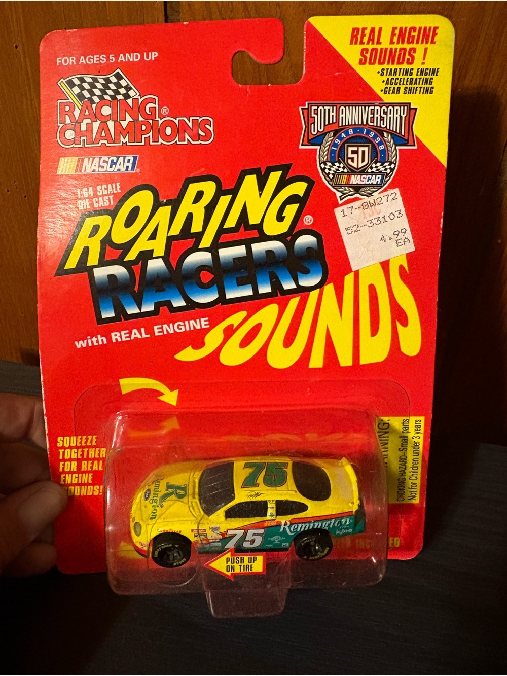 Roaring Racers 75 Yellow Die-Cast Toy Car with Sound - Racing Champions